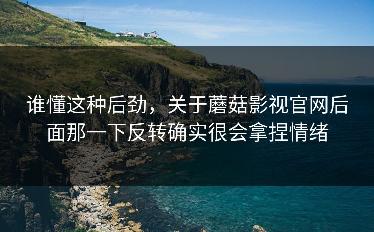谁懂这种后劲，关于蘑菇影视官网后面那一下反转确实很会拿捏情绪  第1张