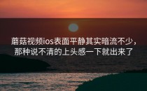 蘑菇视频ios表面平静其实暗流不少，那种说不清的上头感一下就出来了