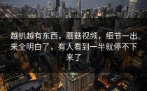 越扒越有东西，蘑菇视频，细节一出来全明白了，有人看到一半就停不下来了