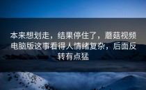 本来想划走，结果停住了，蘑菇视频电脑版这事看得人情绪复杂，后面反转有点猛