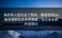 真的有人因为这个熬夜，蘑菇视频ios相关搜索后劲大得离谱，没点进去真的会错过