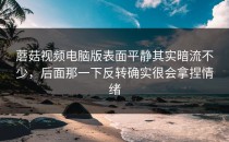蘑菇视频电脑版表面平静其实暗流不少，后面那一下反转确实很会拿捏情绪