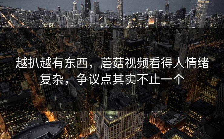 越扒越有东西，蘑菇视频看得人情绪复杂，争议点其实不止一个  第1张