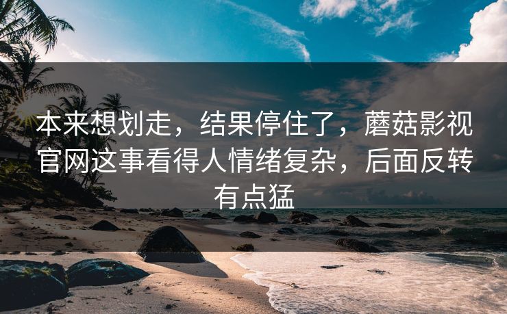 本来想划走，结果停住了，蘑菇影视官网这事看得人情绪复杂，后面反转有点猛  第1张