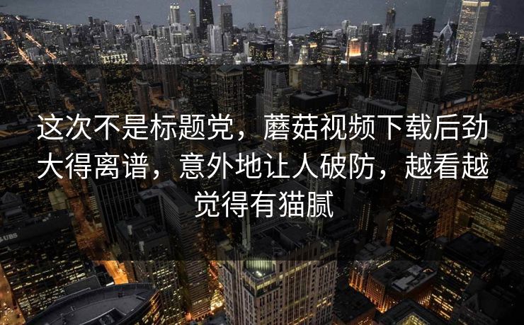 这次不是标题党，蘑菇视频下载后劲大得离谱，意外地让人破防，越看越觉得有猫腻
